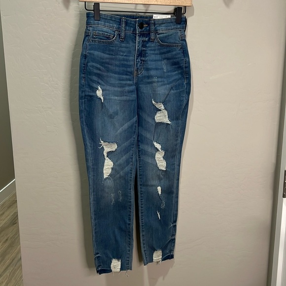 Jeans Women’s 0 24 High Rise Curvy Crop Distressed So Slim Skinny Vintage Fray - Picture 1 of 12